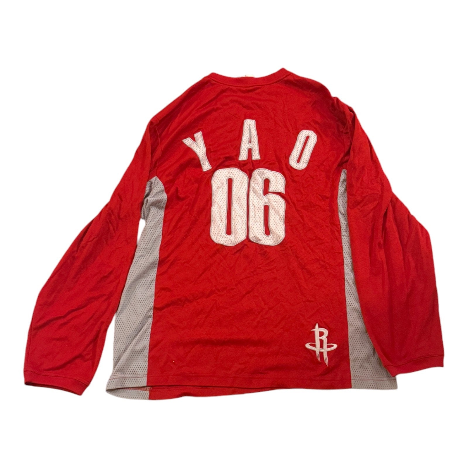 Houston Rockets Yao #6 Jersey Mens Red MLB Basketball Sport Mesh Panel Pullover