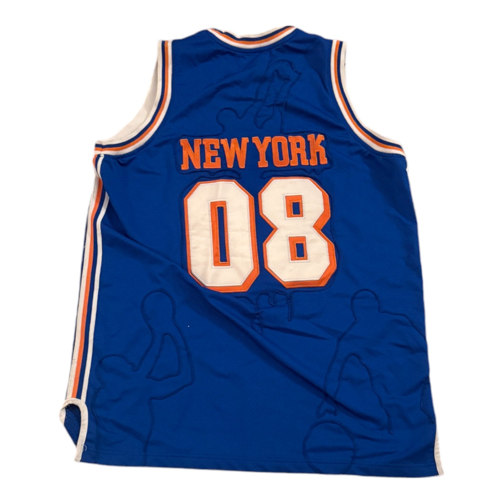 New York Knicks #8 Jersey Mens Medium Blue 212 NYC MLB Basketball Sports Mesh