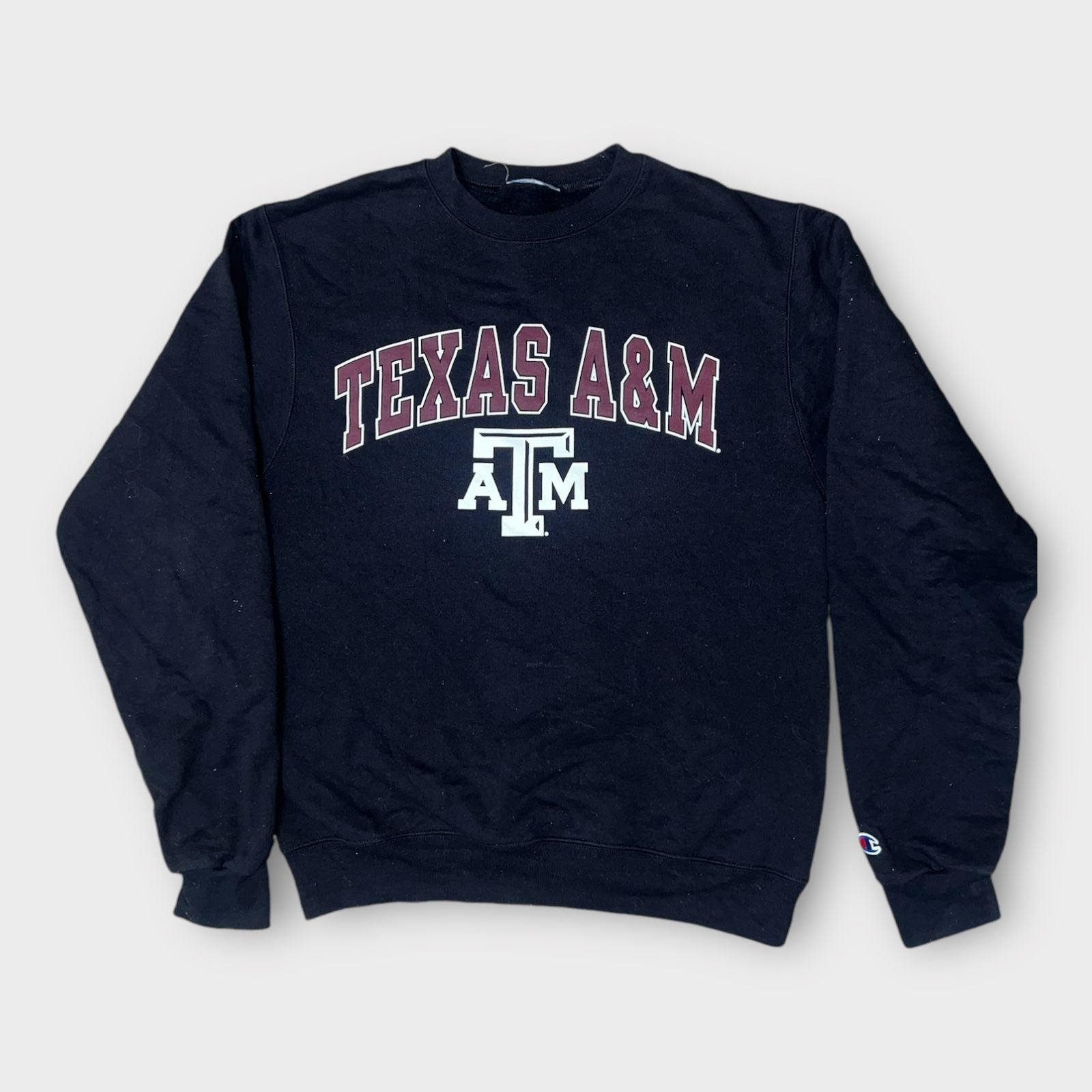 Texas A&M Aggies Sweatshirt Mens Navy Arch Mascot Champion NFL Football Sports