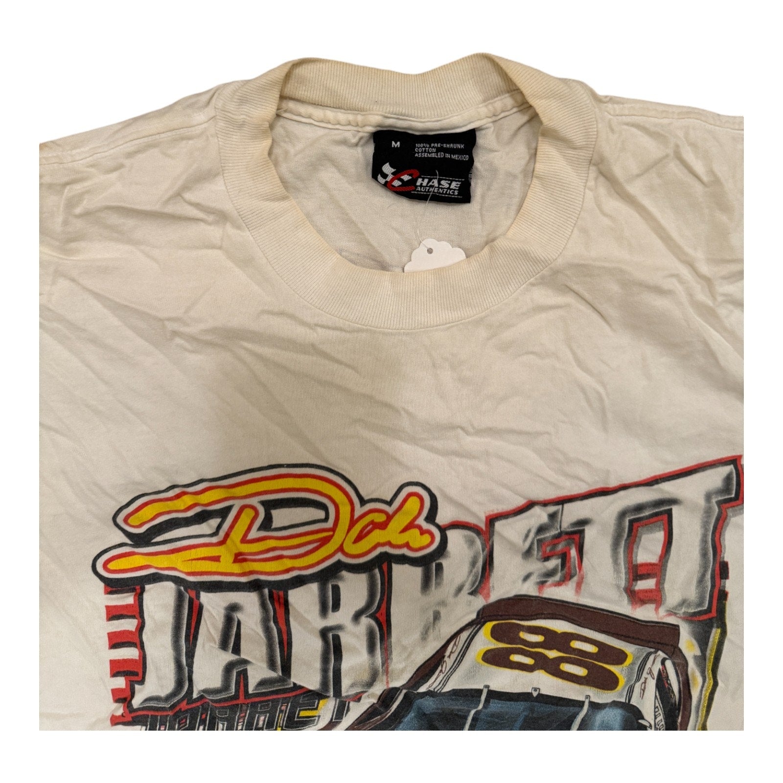 Chase T-Shirt Mens Medium White All Over Print Dale Jarrett 88 UPS NASCAR Racing