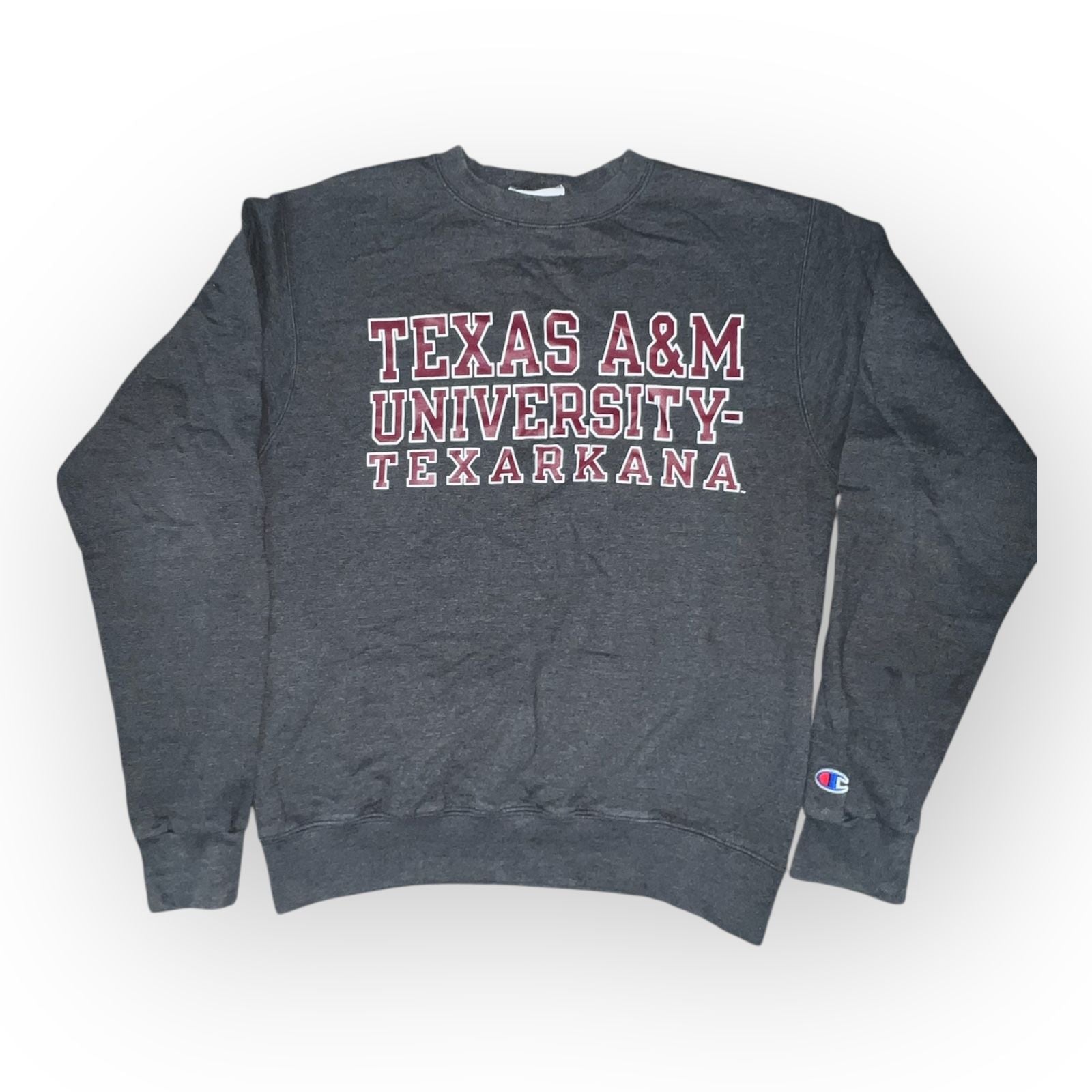 Texas A&M Aggies Sweatshirt Mens S Gray Champion NCAA Football Sports Pullover