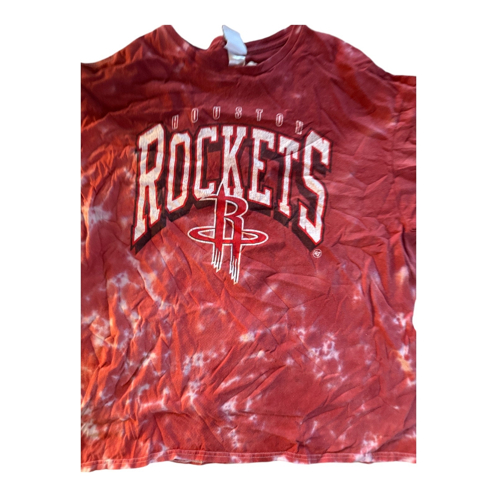 Houston Rockets Shirt Mens 2X Red Tie Dye ’47 NBA Basketball Sports Crew Neck