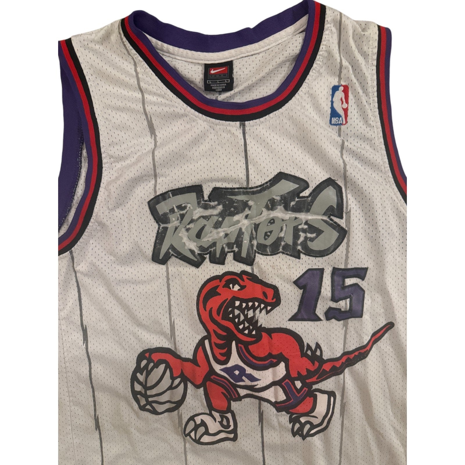 Toronto Raptors Vince Carter # 15 Jersey Mens Large White Nike NBA Basketball