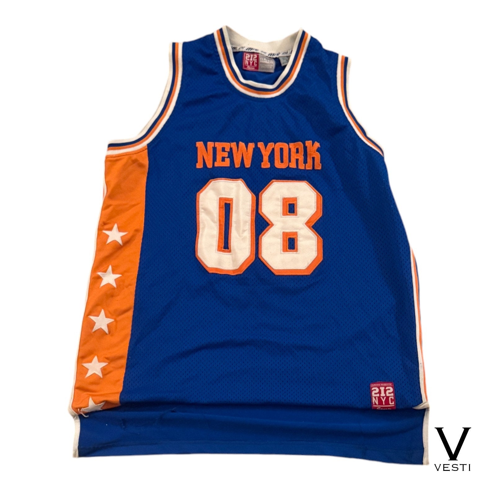 New York Knicks #8 Jersey Mens Medium Blue 212 NYC MLB Basketball Sports Mesh