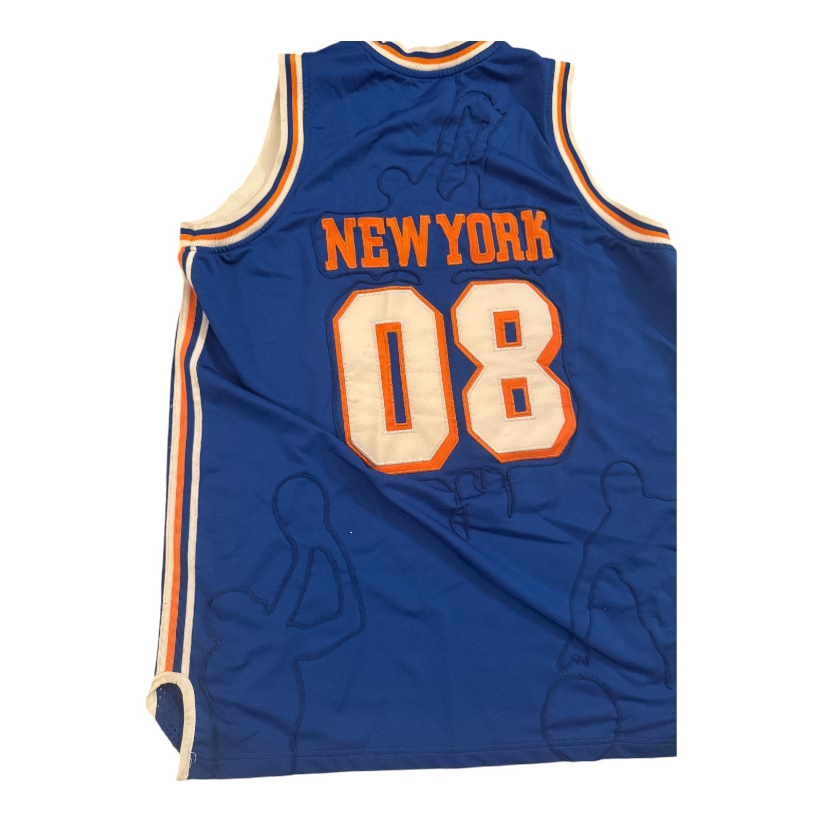 New York Knicks #8 Jersey Mens Medium Blue 212 NYC MLB Basketball Sports Mesh