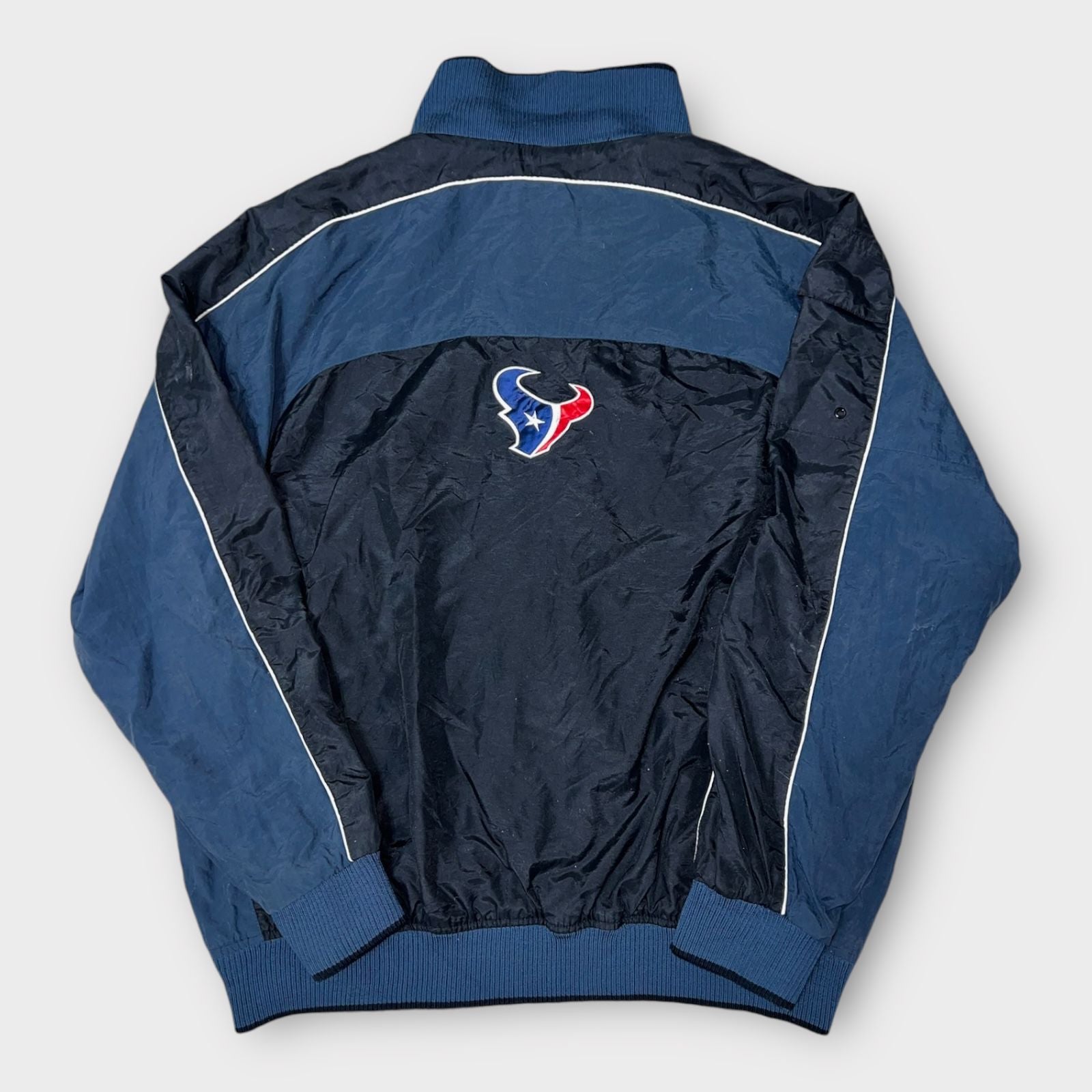 Houston Texans Jacket Mens Large Navy NFL Football Sports Windbreaker Full Zip