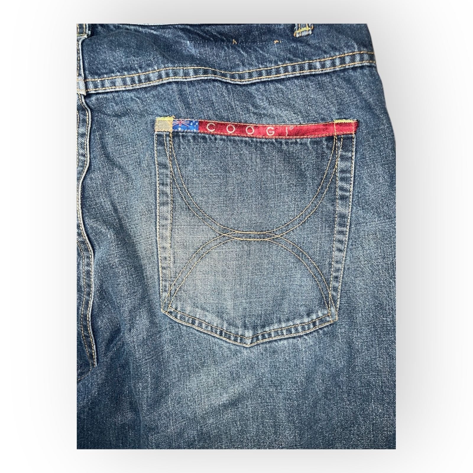 COOGI Australia Jeans Mens 36 Blue Denim Straight Leg Flat Front Medium Wash