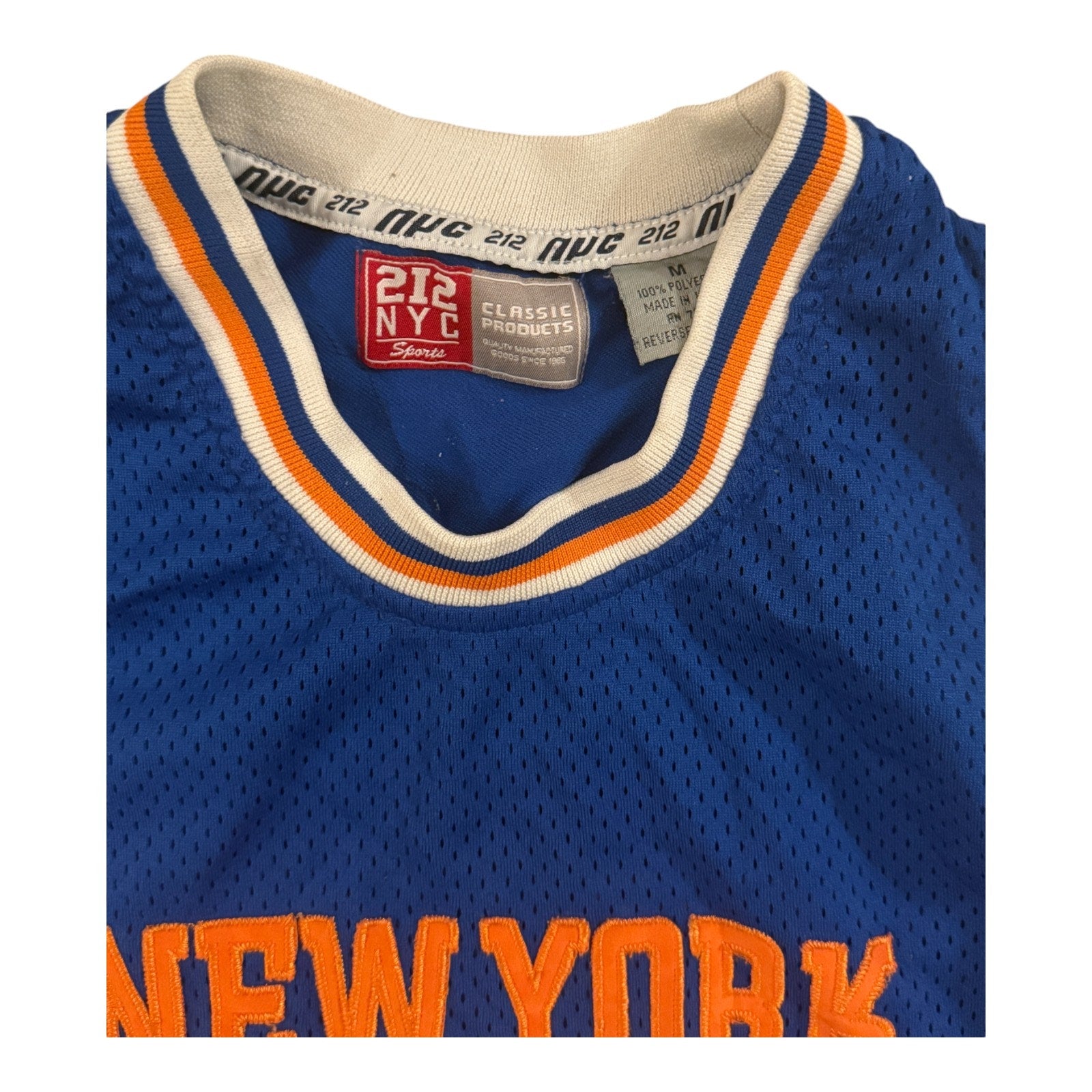 New York Knicks #8 Jersey Mens Medium Blue 212 NYC MLB Basketball Sports Mesh